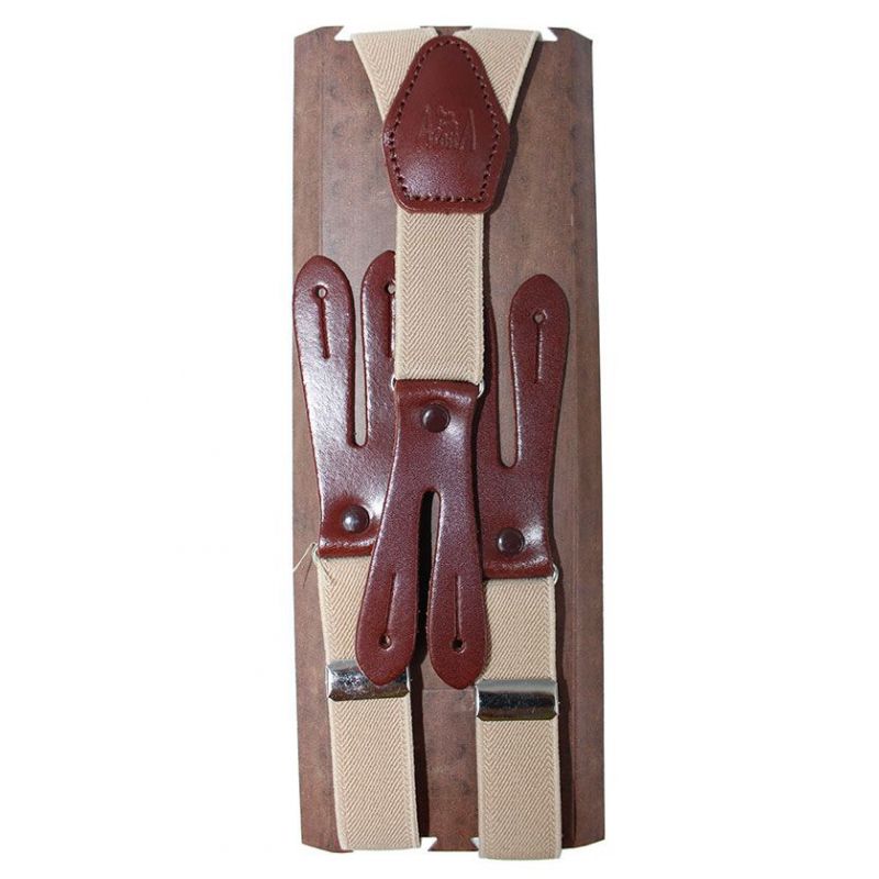Tirantes elástico liso beige 20 cm Suspensórios elásticos lisos bege de 20 mm