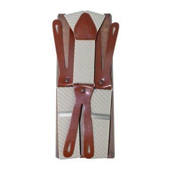 Tirantes elástico puntos oblicuas beige