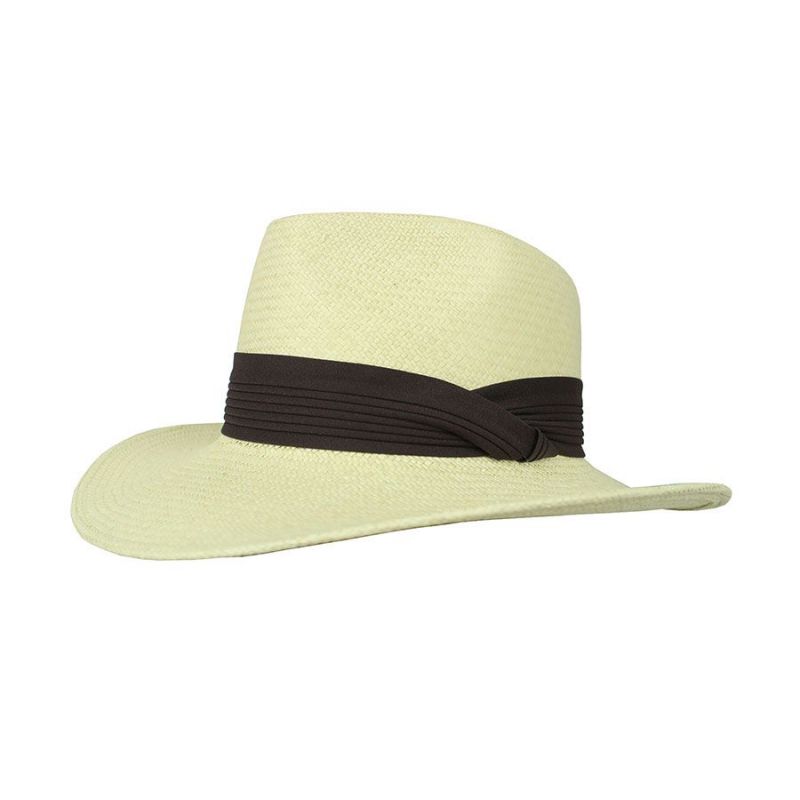Australian style panama hat in natural colour with safari ribbon