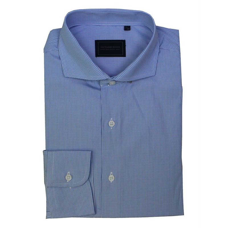 Sky blue gingham formal shirt