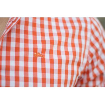 Camisa Pescatore cuadros naranja