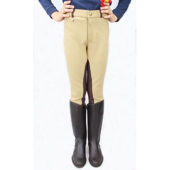 Boy's beige and chocolate coloured breeches 