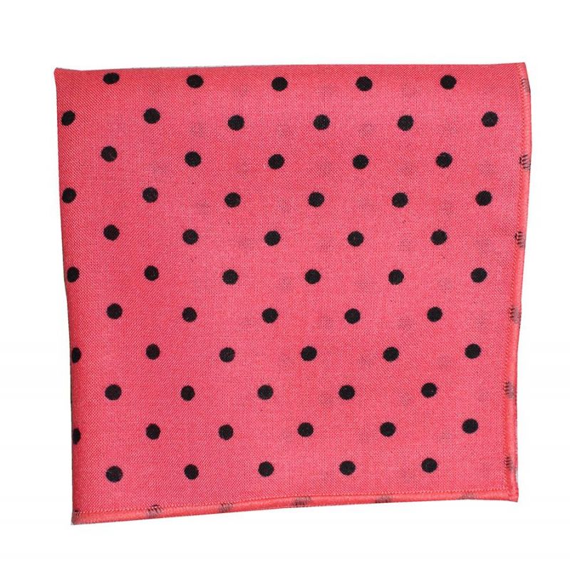 Pañuelo bolsillo lunares coral Foulard de poche à pois corail