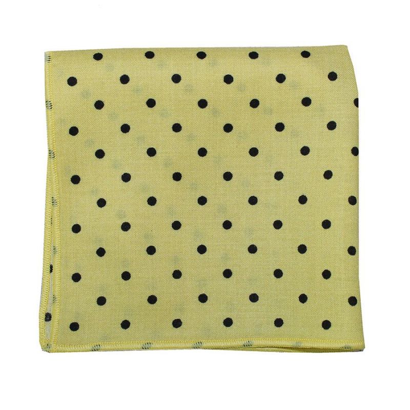 Pocket scarf with yellow polka dot pattern