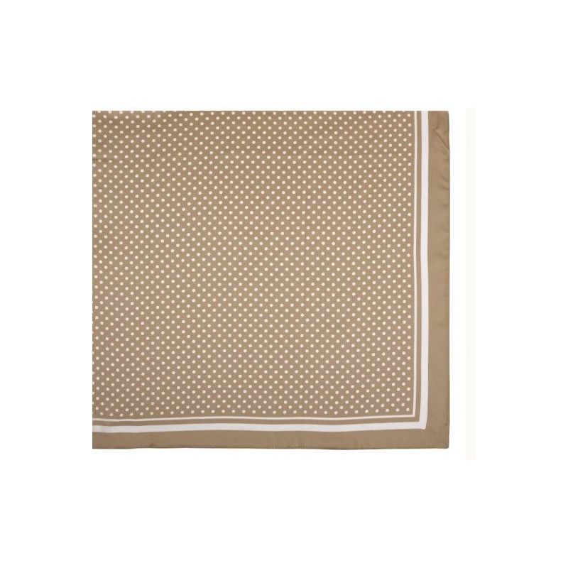 Pañuelo beige con lunares Foulard beige à pois