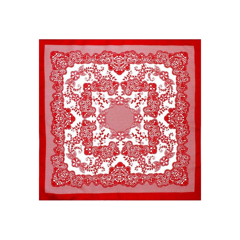 Pañuelo infantil rojo con flores Red floral scarf