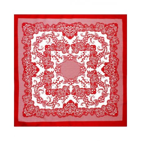 Pañuelo infantil rojo con flores