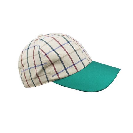 Gorra beisbol cuadros beig 