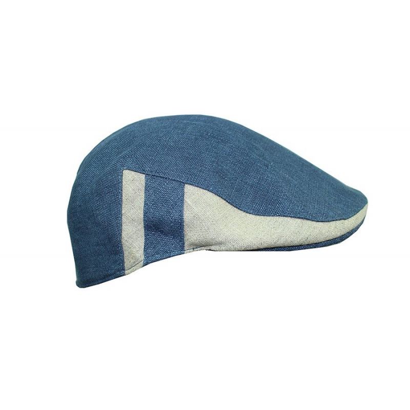 Blue and beige country cap