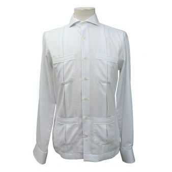 Camisa cubana algodón blanca