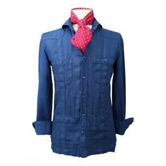 Camisa cubana lino marino