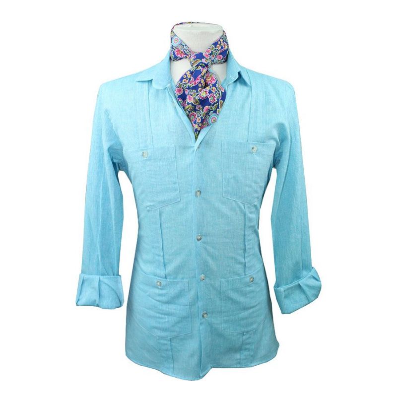Camisa cubana turquesa Camisa cubana turquesa
