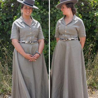 Vestido solapa verde