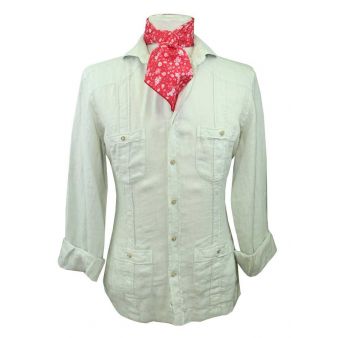 Camisa cubana lino beig