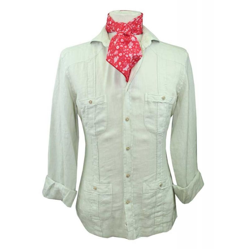 Camisa cubana lino beig Camisa cubana lino beig