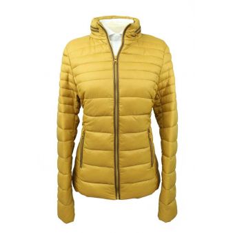 Chaqueta de señora acolchada Mostaza