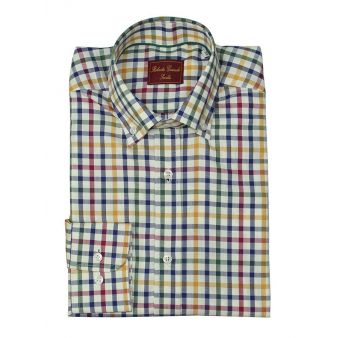 Camisa cuadros azul, verde y rojo