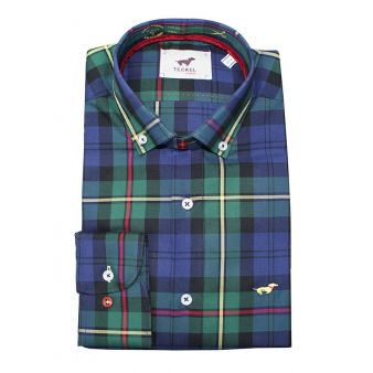 Camisa cuadros verde y azul