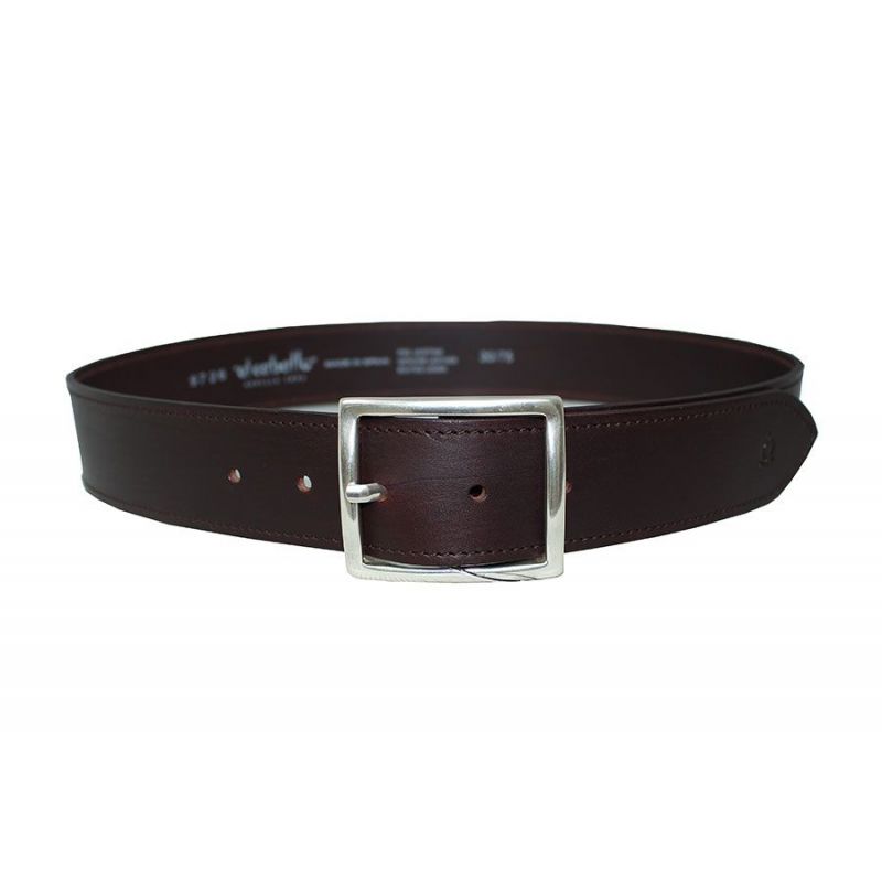 Brown straight buckle belt