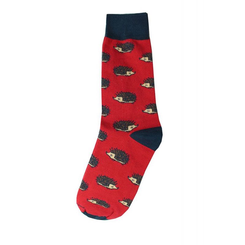 Calcetín rojo erizos Calcetín rojo erizos