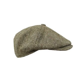 Gorra botón espiga marrón