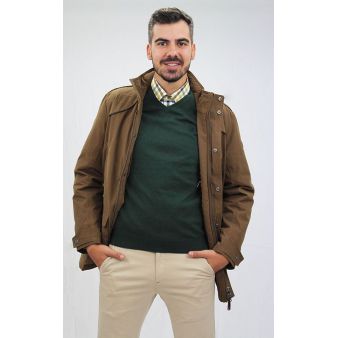 Jersey cuello pico verde botella