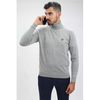 Jersey cuello vuelto gris