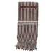 Brown striped canvas footrest blanket with pocket