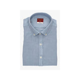 Camisa Cuello Botón Lino Petróleo