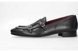 Navy Double Buckle Moccasin
