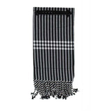 Canvas footrest blanket with striped pocket