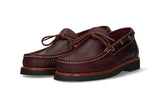 Mocasin con lazos burdeos