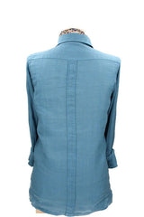 Camisa Cubana Lino Índigo