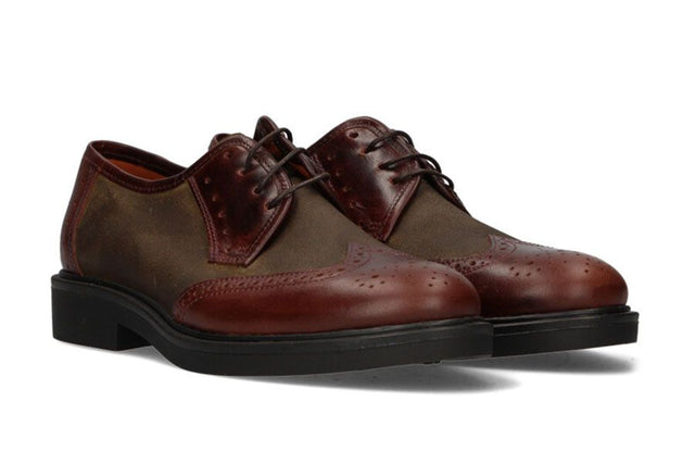 Blucher Engrasado Kaki y Cuero
