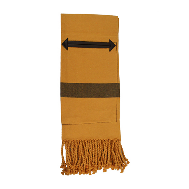 Manta estribera lona con bolsillo ocre