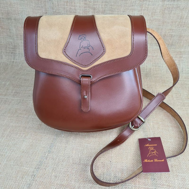 Large Leather/Camel Crossbody Bag