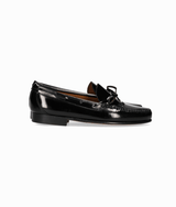 Mocasín con Lazo Negro Suela de Cuero