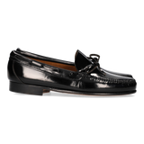 Mocasín con Lazo Negro Suela de Cuero