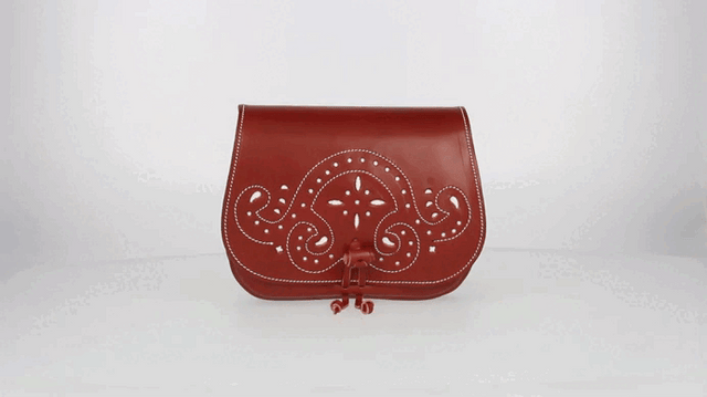 Sac Rociero en cuir de vache foncé