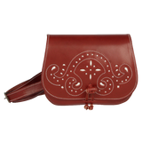 Sac Rociero en cuir de vache foncé