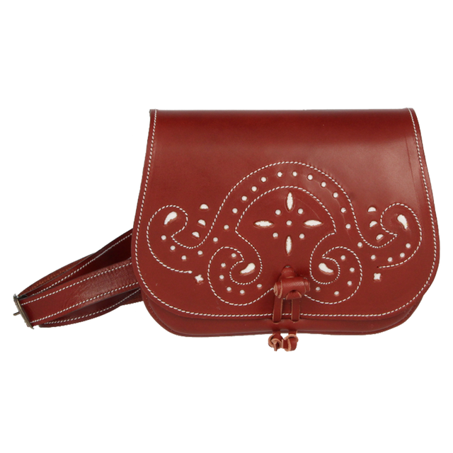 Sac Rociero en cuir de vache foncé