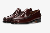 Burgundy Moccasin with Mask and Leather Sole