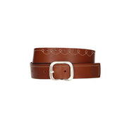 BROWN FLOWER STITCH BELT
