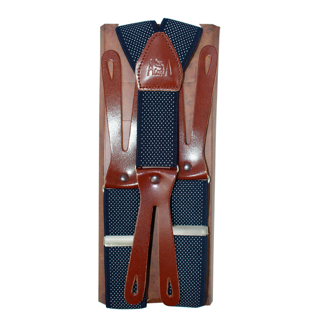 Blue Dot Elastic Suspenders 35 mm