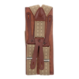 Beige Dot Elastic Suspenders 35 mm