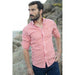 Camisa Pescatore Cuadros Naranja