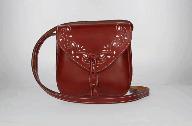 Petit sac bandoulière en cuir haché