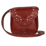 Petit sac bandoulière en cuir haché