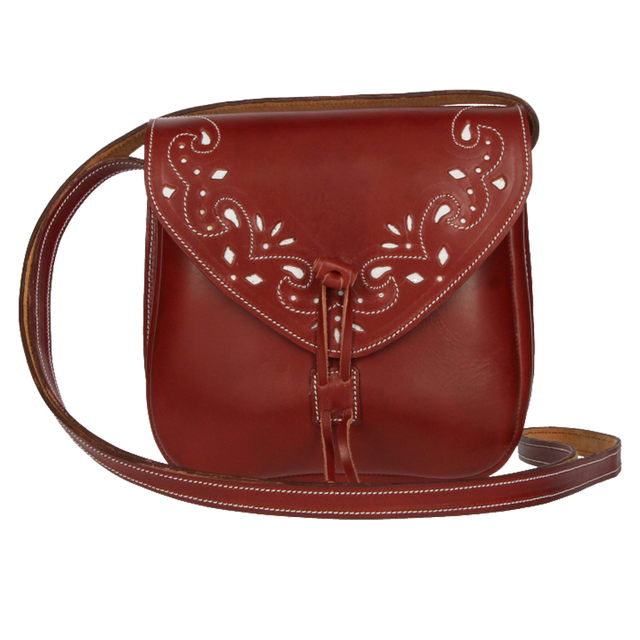 Petit sac bandoulière en cuir haché