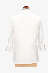 White linen guayabera shirt